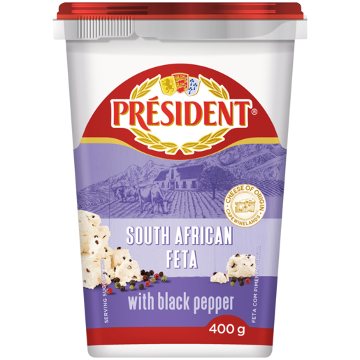 Président Feta With Black Pepper 400g