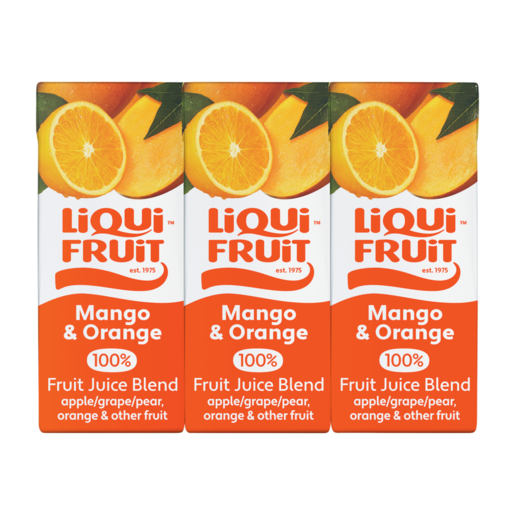 Liqui-Fruit 100% Mango & Orange Flavoured Juice Blend Boxes 6 x 200ml