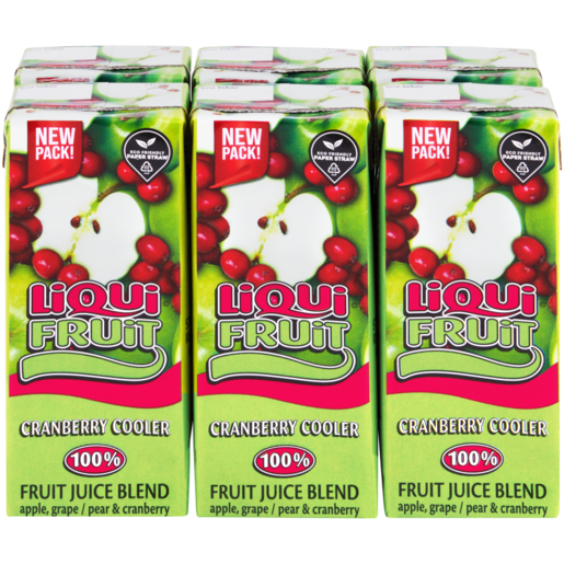 Liqui-Fruit 100% Cranberry Flavoured Juice Blend Boxes 6 x 200ml