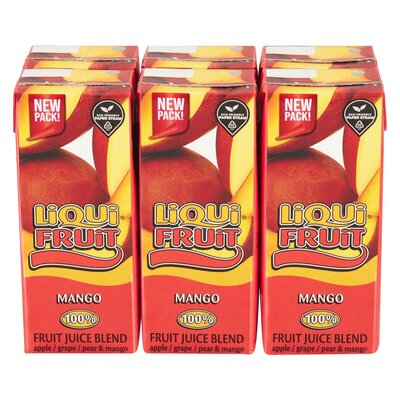 Liqui-Fruit 100% Mango Flavoured Juice Blend Boxes 6 x 200ml