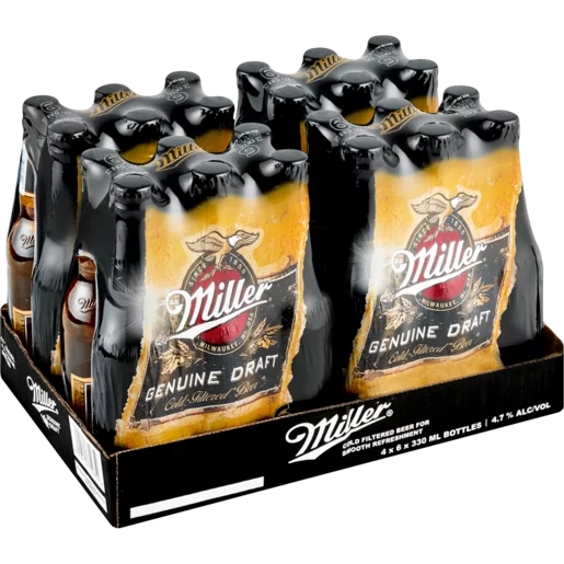 Miller Genuine Draft Beer Bottles 24 x 330ml
