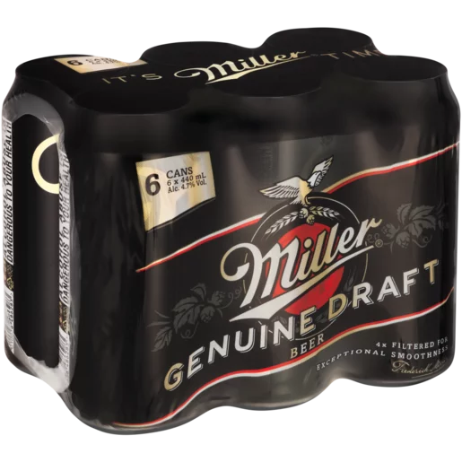 Miller's Genuine Draft Beer Cans 6 x 440ml