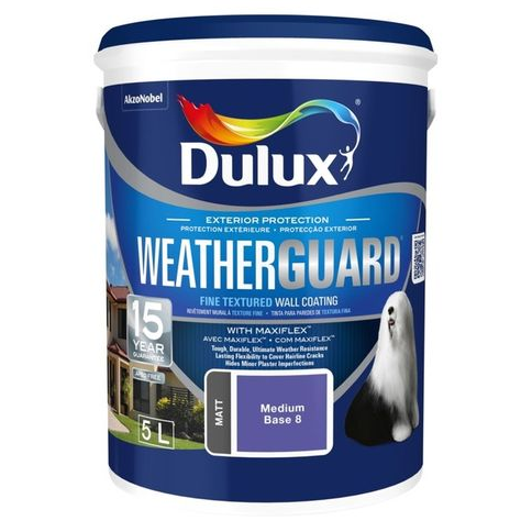 Dulux Weatherguard Fine Textured Medium Base 8 (5L)