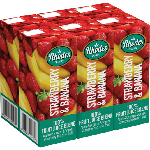 Rhodes 100% Strawberry & Banana Juice 6 x 200ml