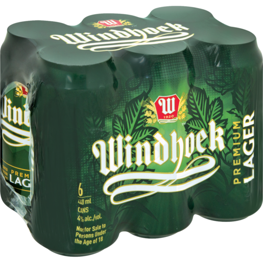 Windhoek Lager Beer Cans 6 x 440ml - Hoodmarket