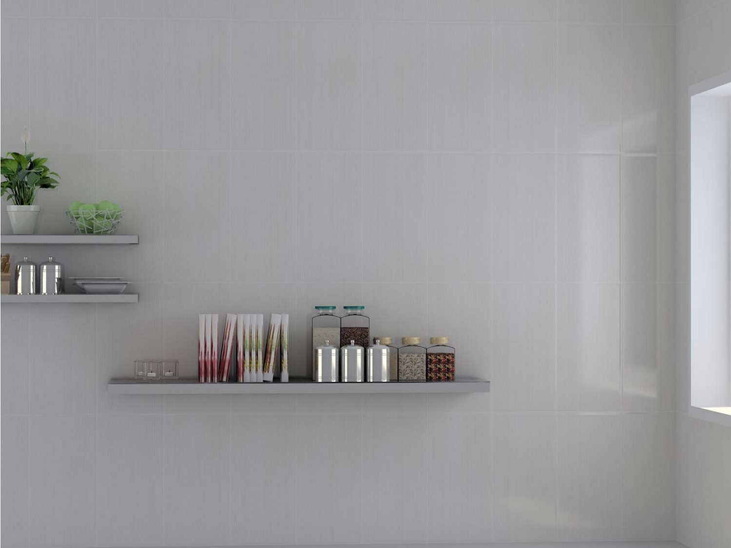 Love White Shiny Ceramic Wall Tile - 600 x 300mm