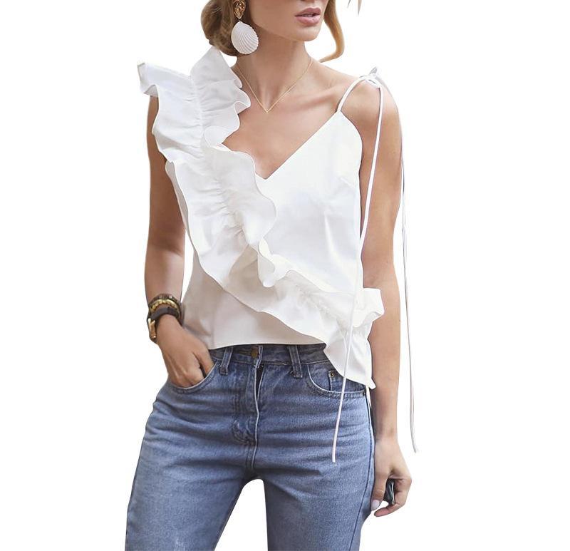 Off Shoulder Ruffle Camis Blouse