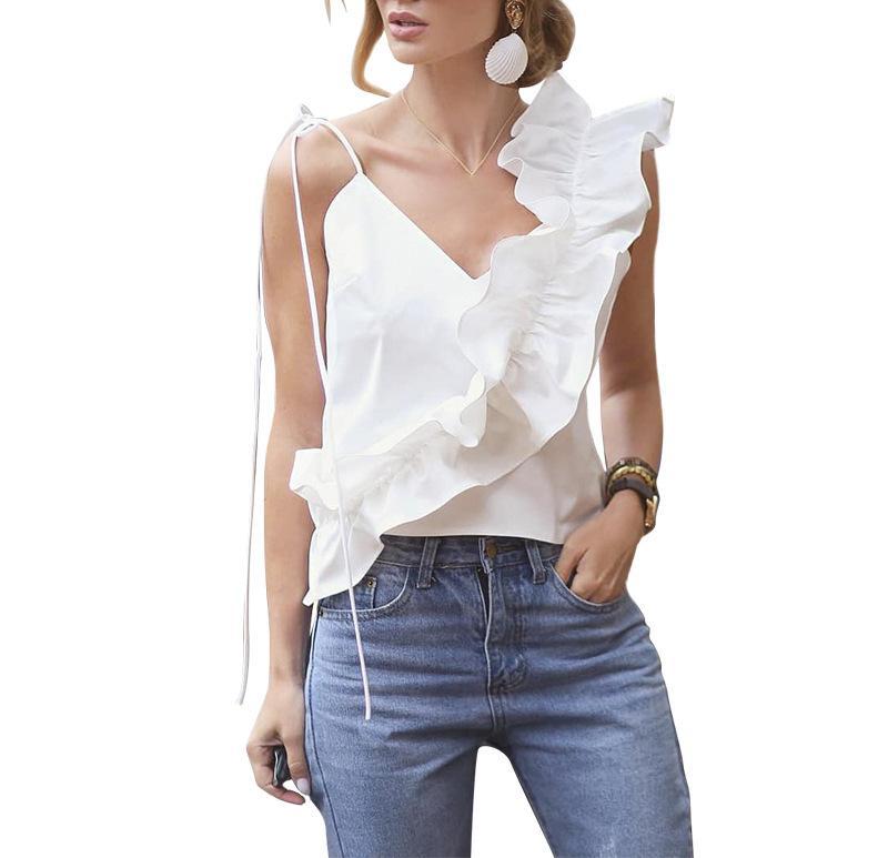 Off Shoulder Ruffle Camis Blouse