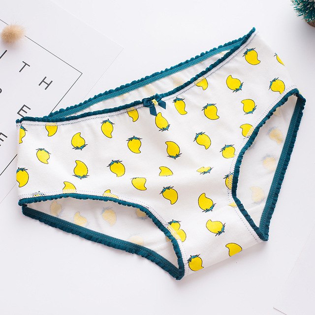 Summer women cotton panties mango print girl