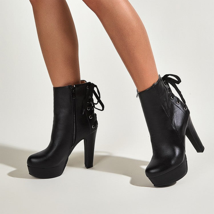 Women's short boots platform super High Heel Block Heel Ankle boots