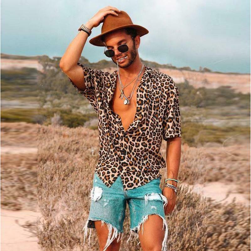 Leopard print men's shirt