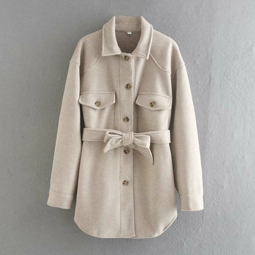 Single-breasted Woolen Coat Outwear