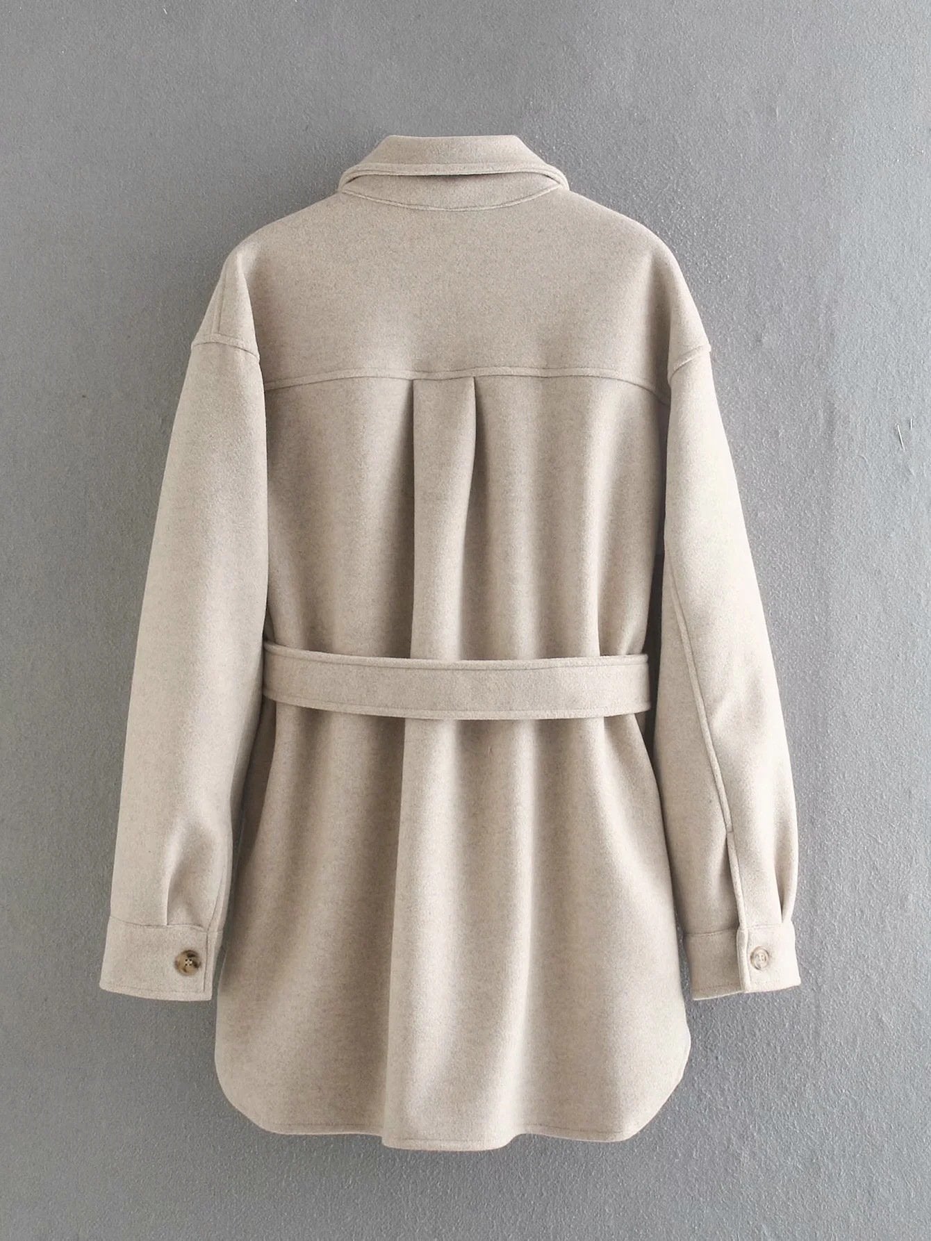 Single-breasted Woolen Coat Outwear