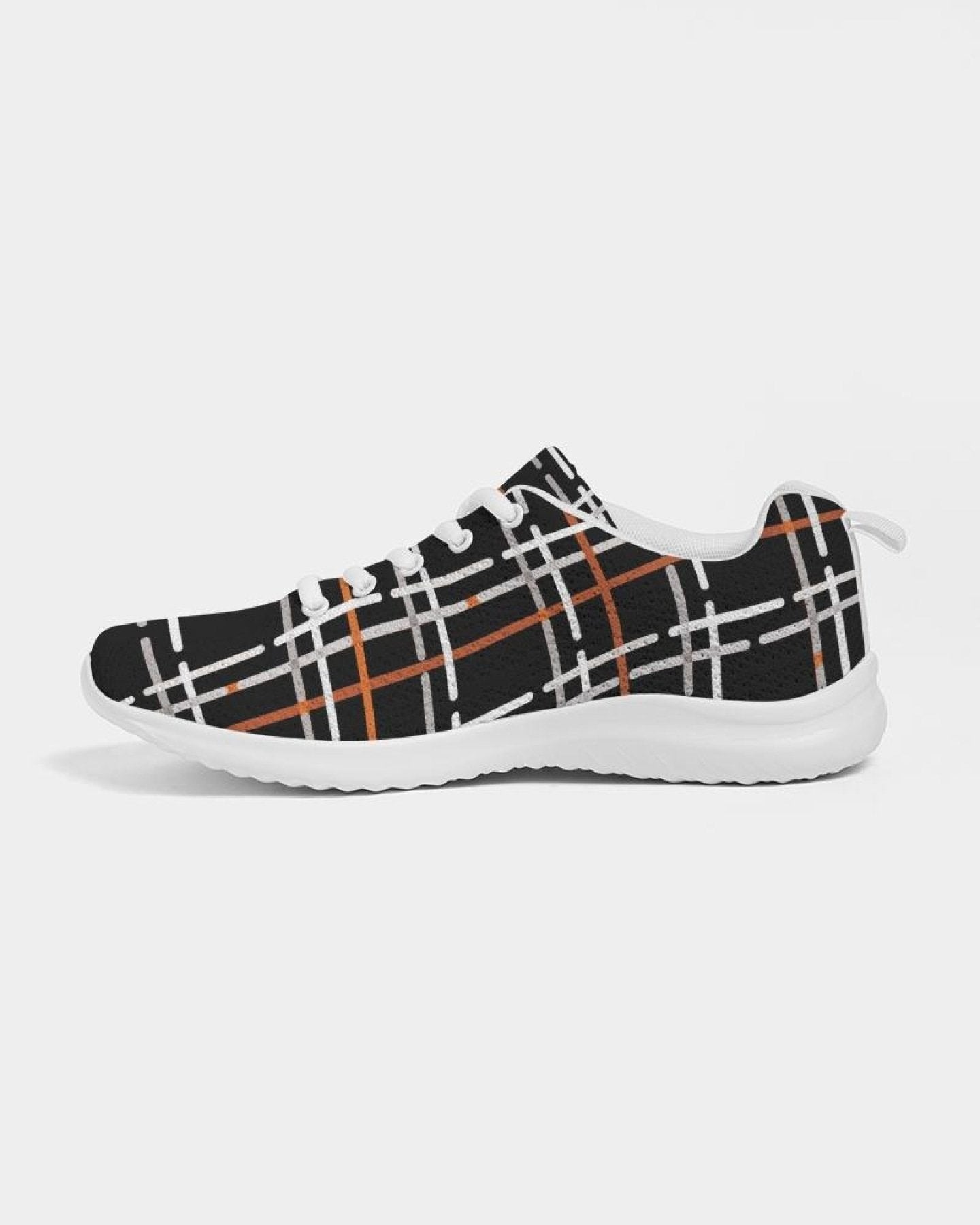 Uniquely You Womens Sneakers - Black Plaid Style Low Top Canvas