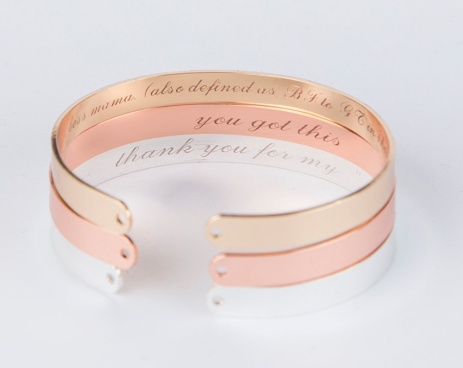 Secret Message Engraved Bracelet, Personalized Engraved Gift Inside