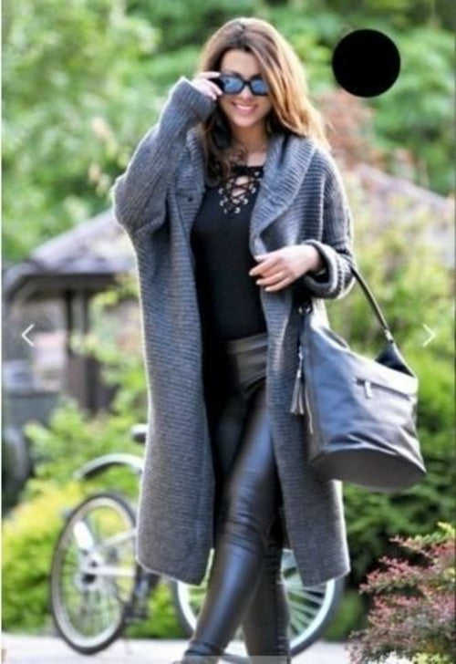 NEW Women's Baggy Cardigan Coat Tops Ladies Chunky Knitted Sweater