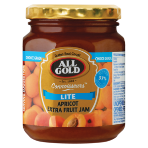 All Gold Lite Apricot Extra Fruit Jam Jar 300g