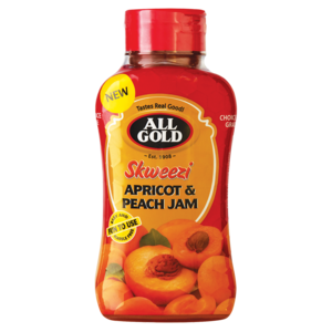 All Gold Skweezi Apricot & Peach Jam Bottle 460g