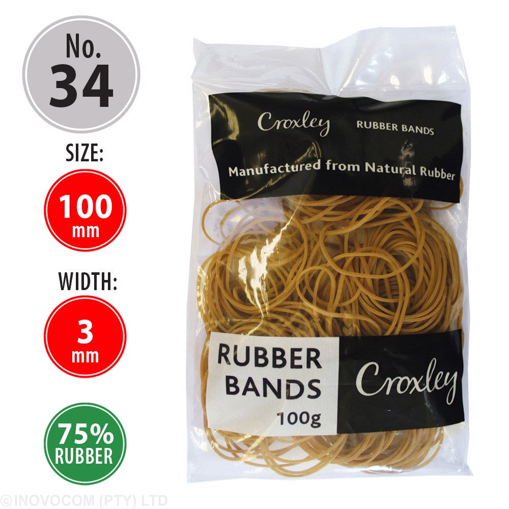 Croxley Rubber Bands No 34 100g