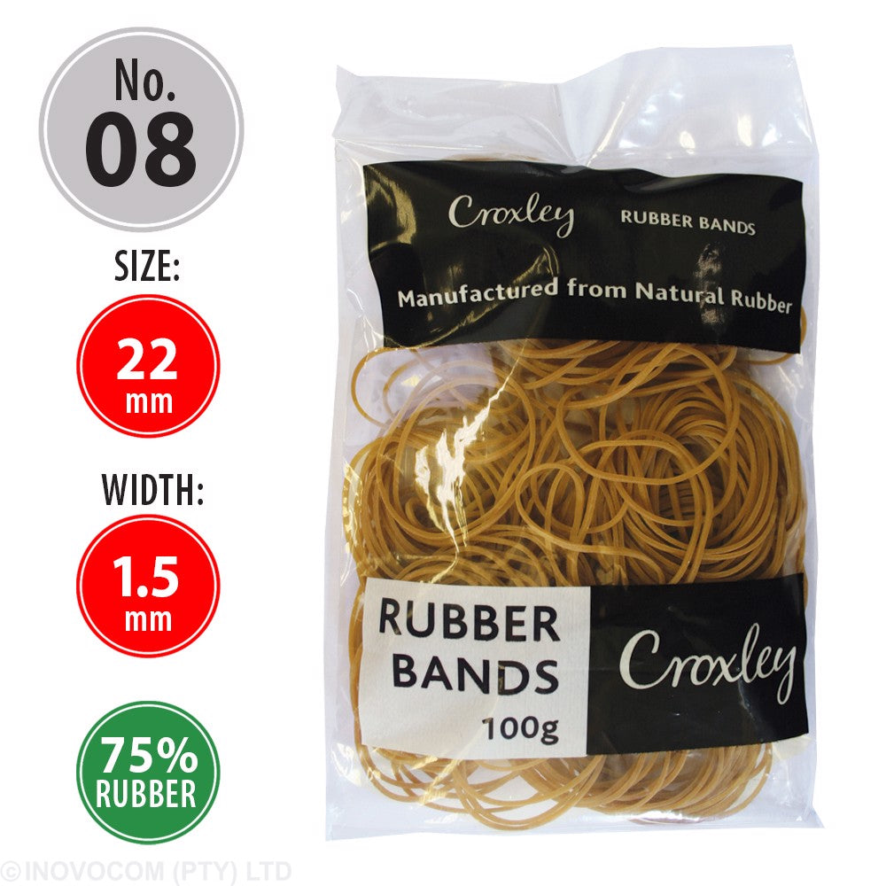 Croxley Rubber Bands No 08 100g