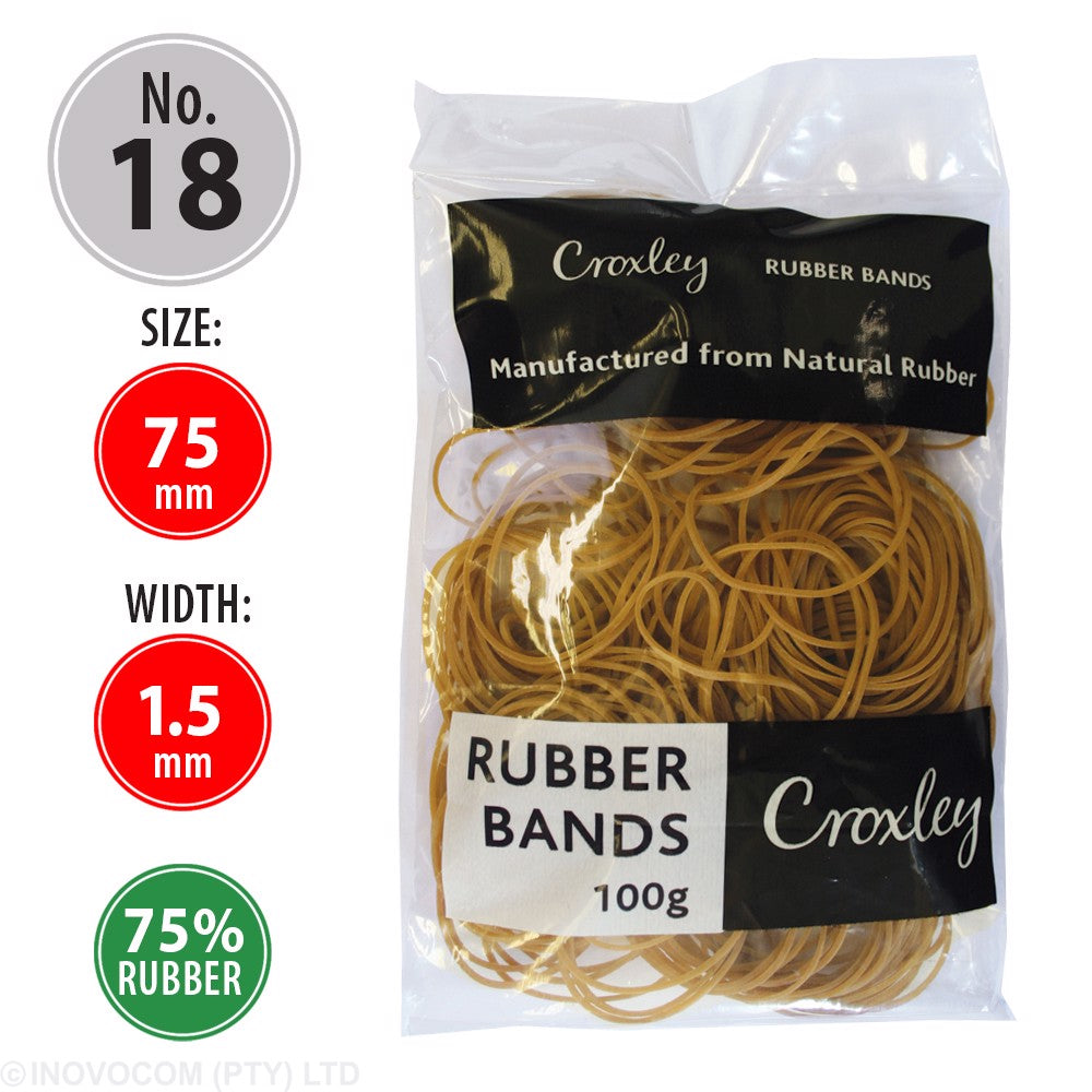 Croxley Rubber Bands No 18 100g