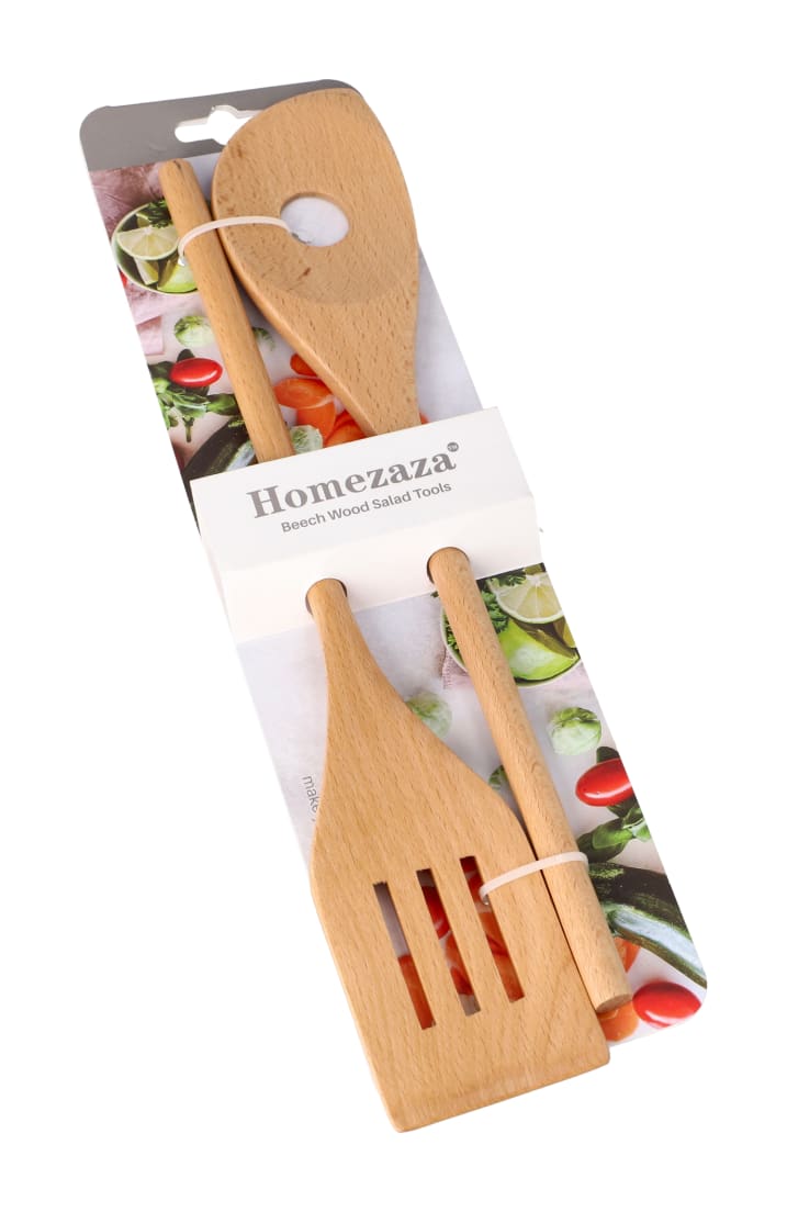 Homezaza Beach Wood Salad Tools