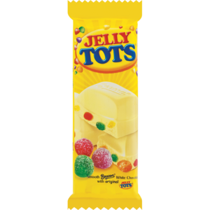 Beacon Jelly Tots White Chocolate Slab 80g