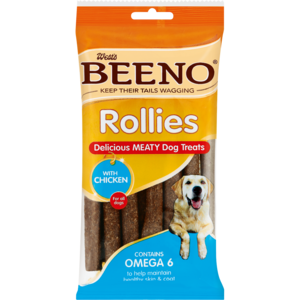 Beeno Chicken Flavoured Rollies Dog Treats 120g