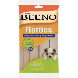 Beeno Lamb Flavoured Flatties Dog Treats 120g