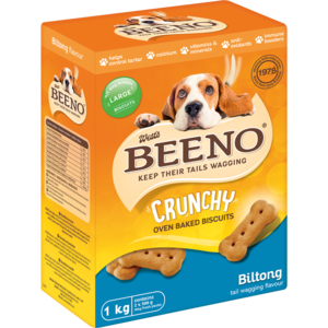 Beeno Large Biltong Flavoured Crunchy Dog Biscuits 1kg
