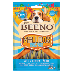 Beeno Mallows Peanut Butter Flavoured Swirl Dog Treats 120g