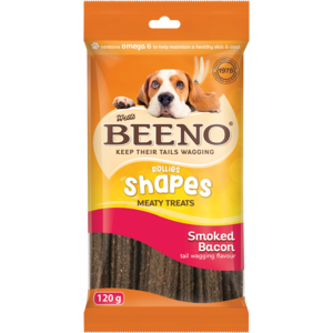 Beeno Smoked Bacon Flavoured Rollies Dog Treats 120g
