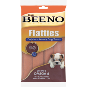 Beeno Steak Flavoured Flatties Dog Treats 120g