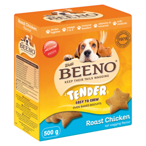 Beeno Tender Easy Chew Roast Chicken Flavoured Dog Biscuits 500g