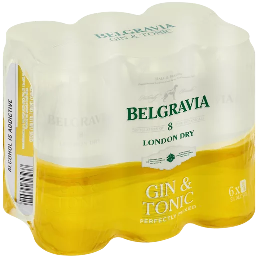 Belgravia London Dry Gin And Tonic Cans 6 x 440ml