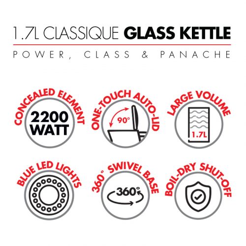 Bennett Read 1.7L Classique Glass Kettle