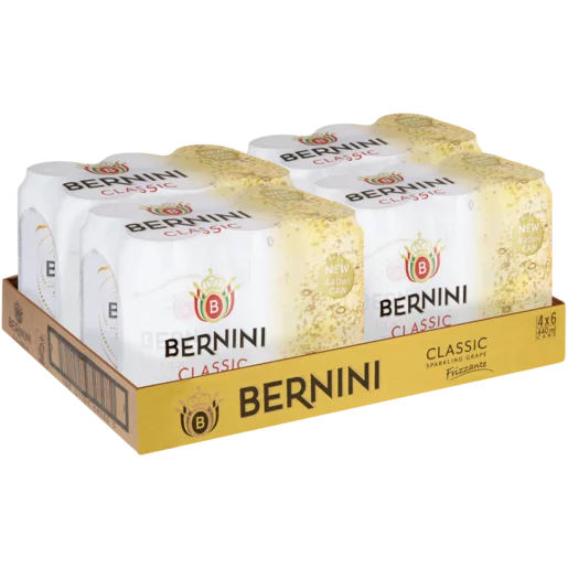 Bernini Classic Sparkling Grape Frizzante Cans 24 x 500ml