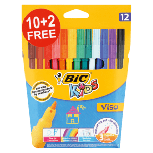 Bic Assorted Fibre Pens 12 Pack - myhoodmarket