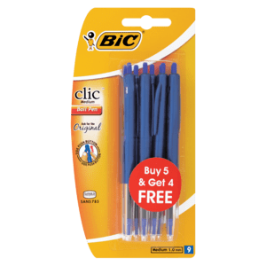 Bic Clic Blue Medium Ballpoint Pen 8 Pack - myhoodmarket