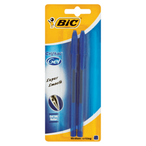 Bic Cristal Blue Gel Pen 2 Pack - myhoodmarket