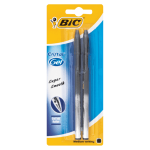Bic Crystal Black Gel Pen 2 Pack - myhoodmarket