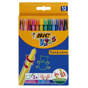 Bic Retractable Wax Crayons 12 Pack - myhoodmarket