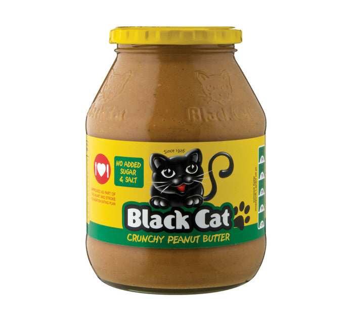 Black Cat Peanut Butter (No Additional Sugar & Salt) Crunchy (1 x 800g)
