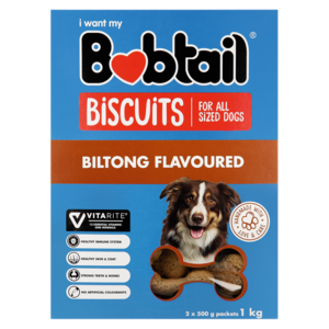 Bobtail Biltong Flavoured Dog Biscuits 1kg