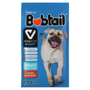 Bobtail Steak Flavoured Medium Adult Dog Food 1.75kg