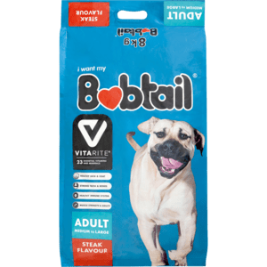 Bobtail Steak Flavoured Medium Large Dog Food 8kg - myhoodmarket