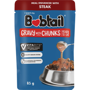 Bobtail Steak Gravy With Chunks Dog Food 85g