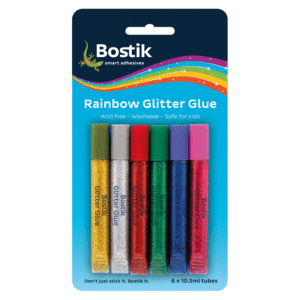 Bostik Assorted Rainbow Glitter Glue 6 Pack - myhoodmarket