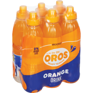Brookes Oros Ready To Drink Orange Squash Bottles 6 x 500ml