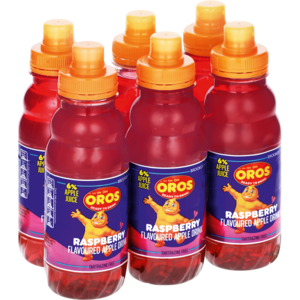 Brookes Oros Ready To Drink Raspberry Flavoured Drink Bottles 6 x 300ml